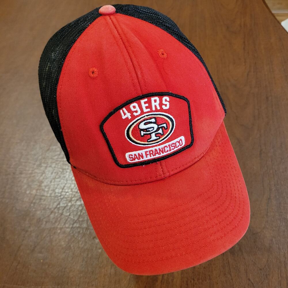 San Francisco SF 49ers NFL Team Apparel Adjustable Cap/Hat Red Mesh back
